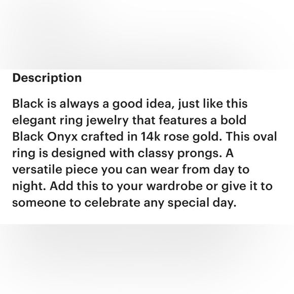 14k Rose Gold Ring with Black Onyx Stone - Picture 8 of 16